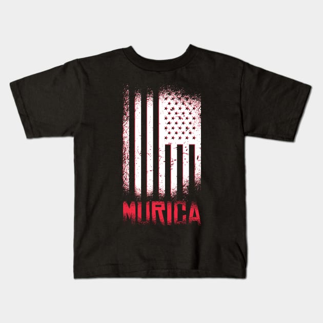 Murica - American Flag Kids T-Shirt by LR_Collections